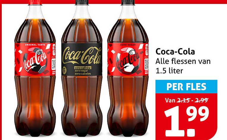 Coca-Cola Alle flessen van 1.5 liter PER FLES