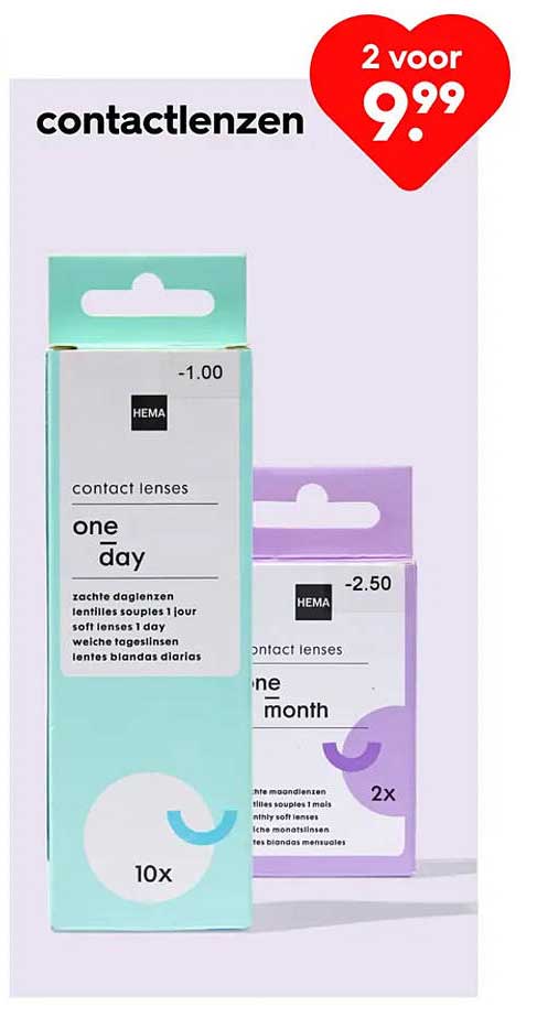 contactlenzen 2 voor 9.99