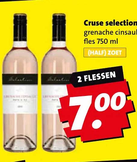 Cruse selection grenache cinsault fles 750 ml (HALF) ZOET 2 FLESSEN