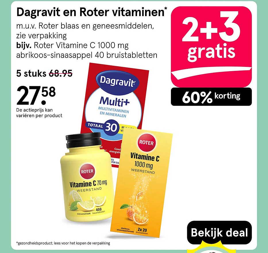 Dagravit en Roter vitaminen* 2+3 gratis