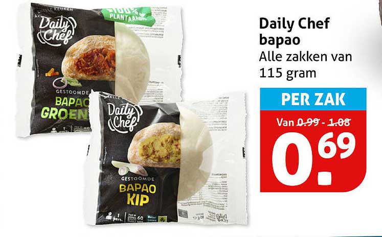 Daily Chef bapao Alle zakken van 115 gram PER ZAK