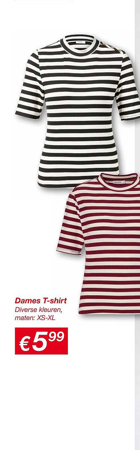 Dames T-shirt Diverse kleuren, maten: XS-XL