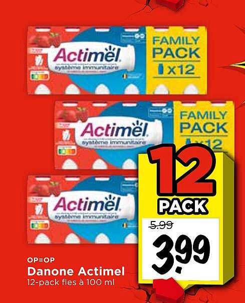 Danone Actimel 12-pack fles à 100 ml