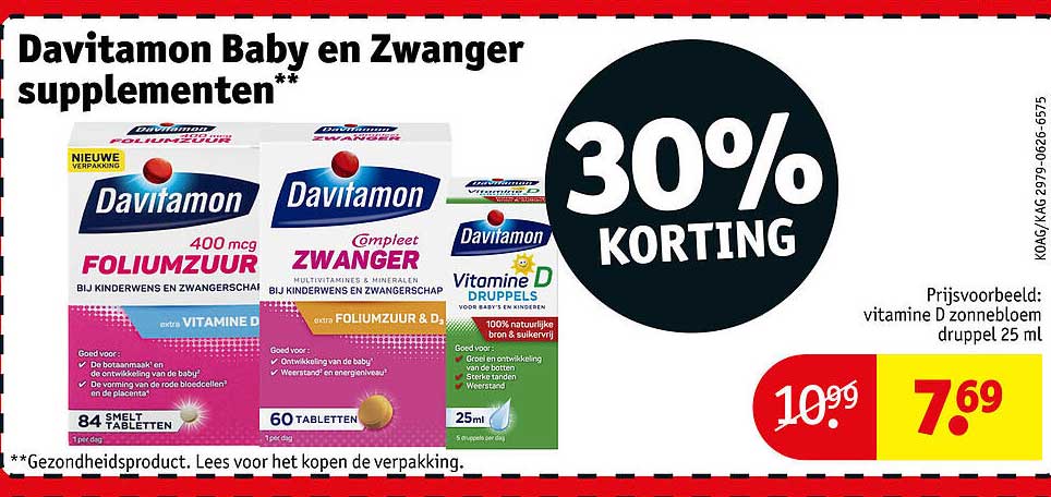 Davitamon Baby en Zwanger supplementen 30% KORTING
