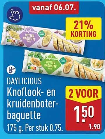 DAYLICIOUS Knoflook- en kruidenboter-baguette