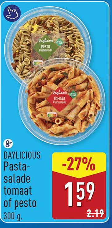 DAYLICIOUS Pasta-salade tomaat of pesto 300 g -27%