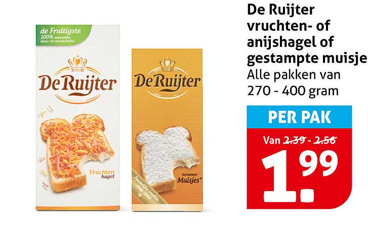De Ruijter vruchten- of anijshagel of gestampte muisjes
