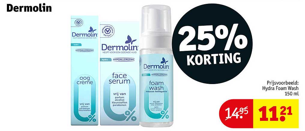 Dermolin 25% korting