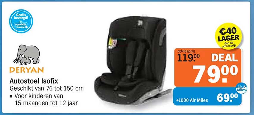 DERYAN Autostoel Isofix