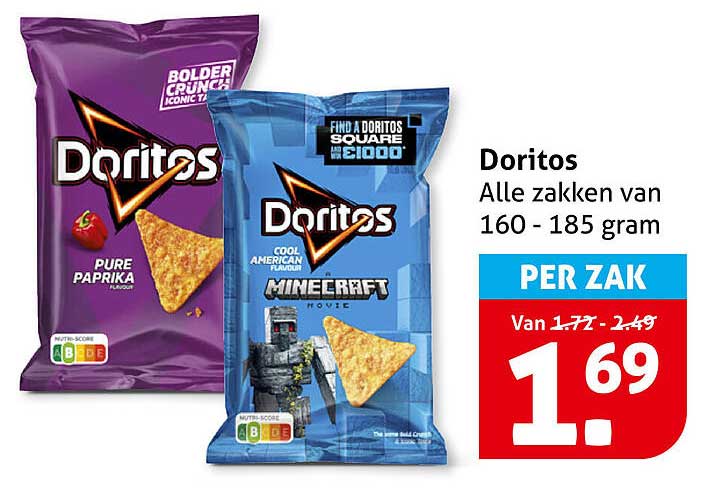 Doritos Alle zakken van 160 - 185 gram PER ZAK