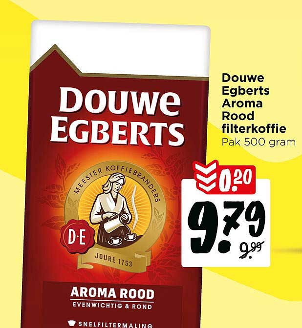 Douwe Egberts Aroma Rood filterkoffie Pak 500 gram