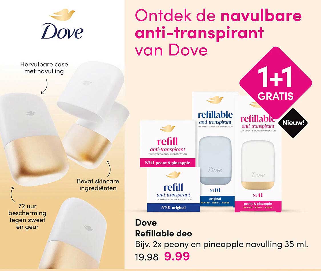 Dove Refillable deo 1+1 gratis
