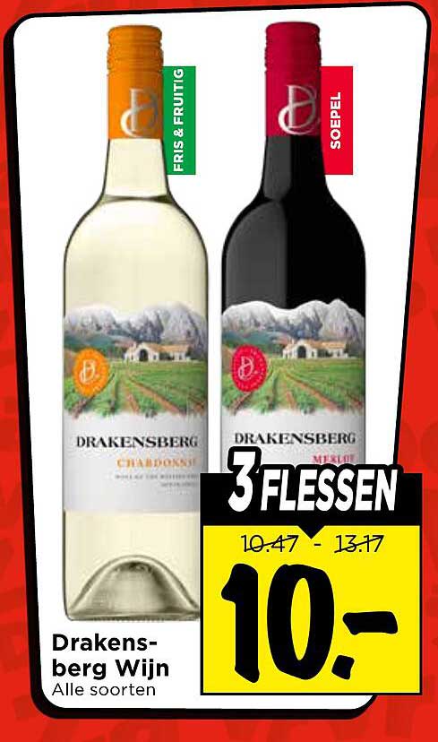 Drakensberg Wijn Alle soorten 3 flessen