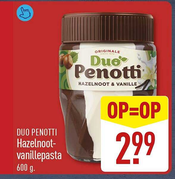 Duo Penotti Hazelnoot-vanillepasta 600 g OP=OP