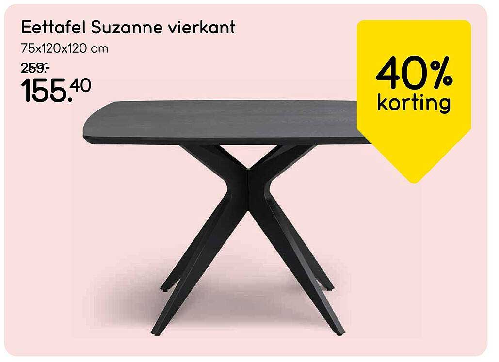 Eettafel Suzanne vierkant