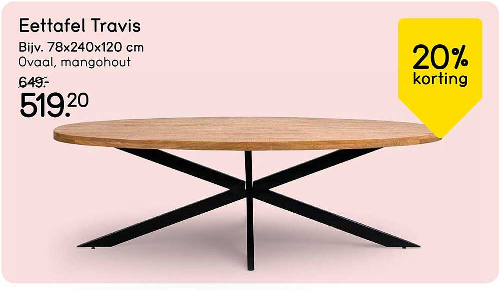 Eettafel Travis 20% korting