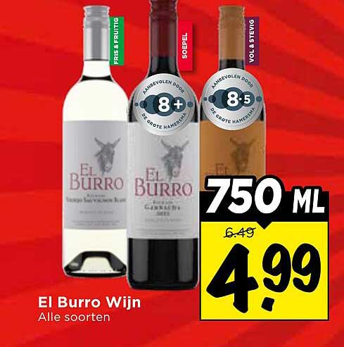 El Burro Wijn Alle soorten