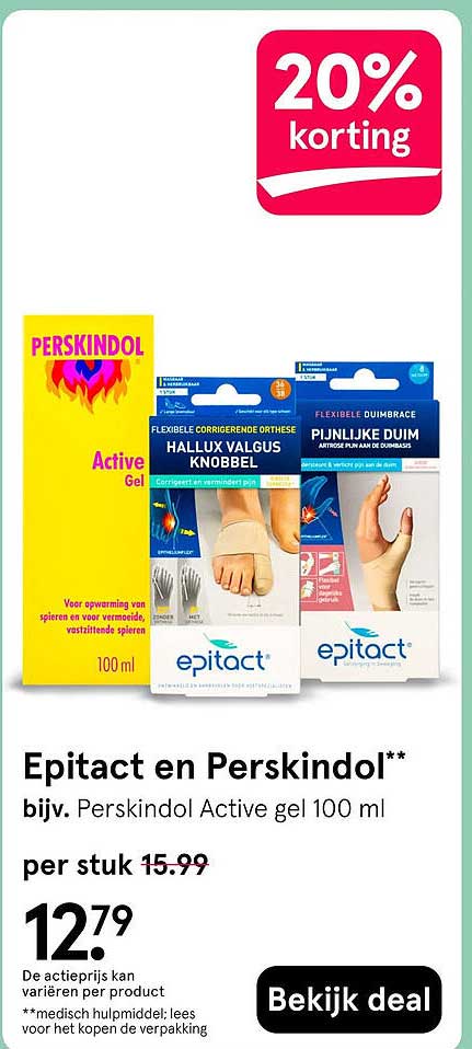 Epitact en Perskindol** bijv. Perskindol Active gel 100 ml