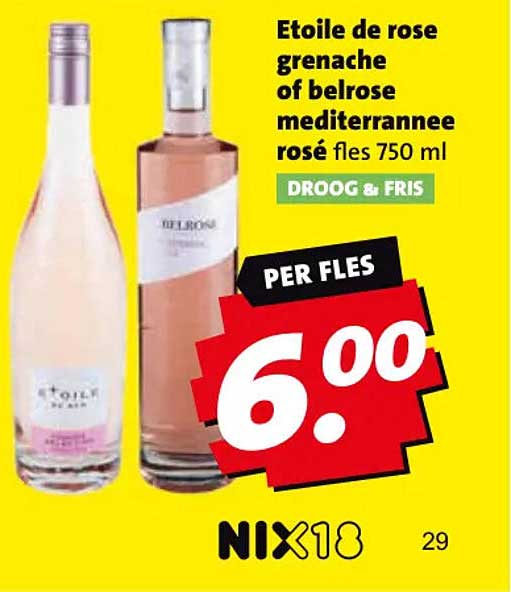 Etoile de rose grenache of belrose mediterranee rosé fles 750 ml