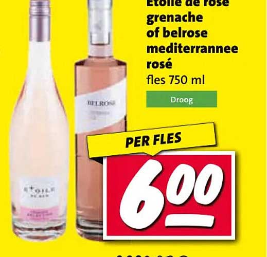 Etoile de rose grenache of belrose mediterranee rosé fles 750 ml