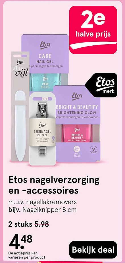 Etos nagelverzorging en -accessoires 2e halve prijs