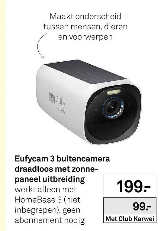 Eufycam 3 buitencamera draadloos met zonne-paneel uitbreiding