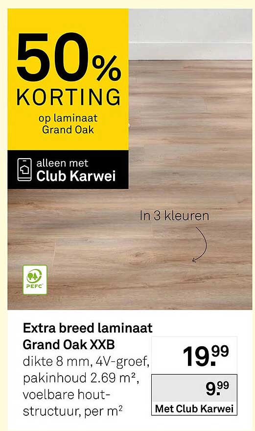 Extra breed laminaat Grand Oak XXB 50% korting op laminaat Grand Oak