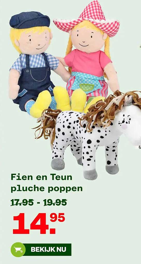 Fien en Teun pluche poppen