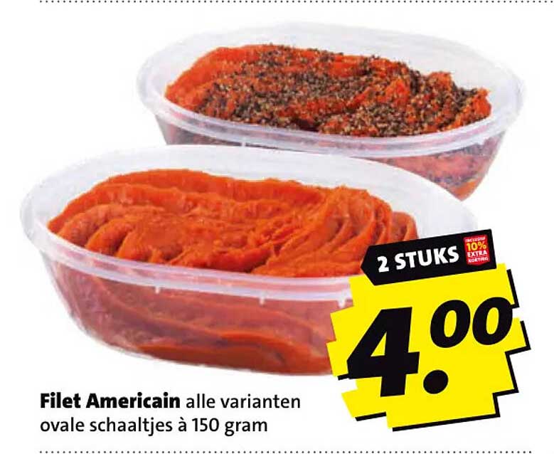 Filet Americain alle varianten ovale schaaltjes à 150 gram 2 stuks
