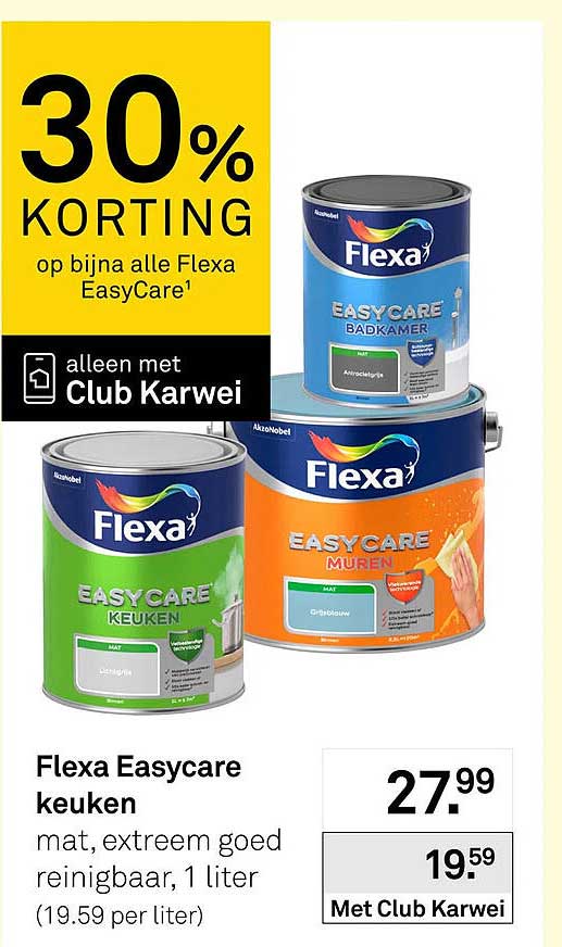 Flexa Easycare keuken mat, extreem goed reinigbaar, 1 liter