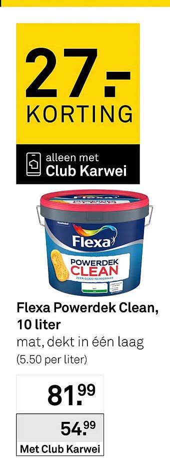 Flexa Powerdek Clean, 10 liter mat, dekt in één laag