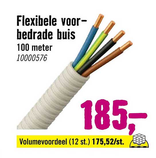 Flexibele voor-bedrade buis 100 meter 10000576