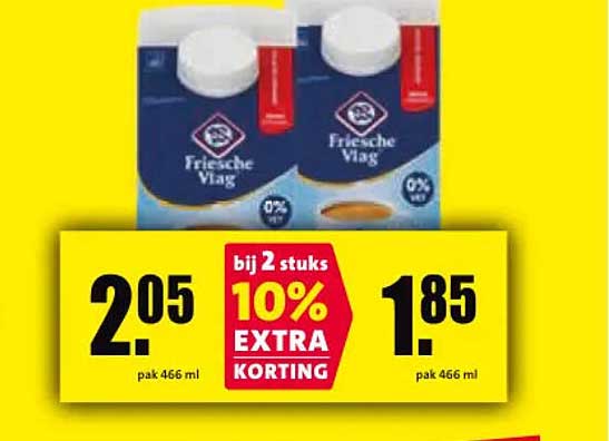 Friesche Vlag bij 2 stuks 10% EXTRA KORTING