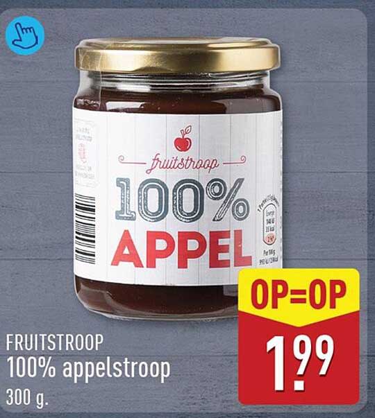 FRUITSTROOP 100% appelstroop 300 g. OP=OP