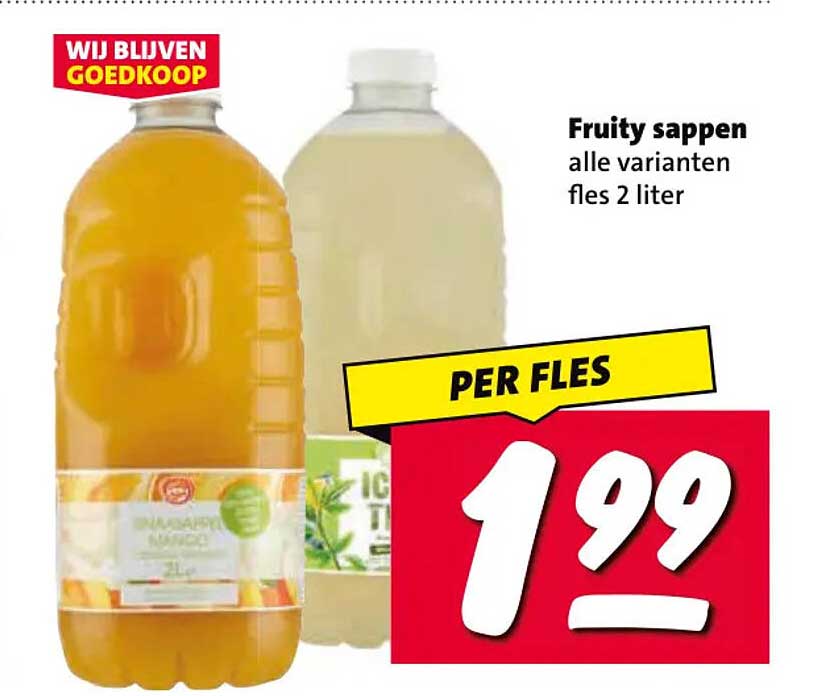 Fruity sappen alle varianten fles 2 liter PER FLES