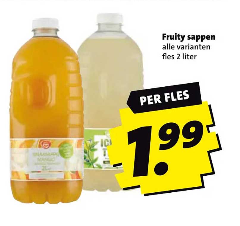 Fruity sappen alle varianten fles 2 liter PER FLES