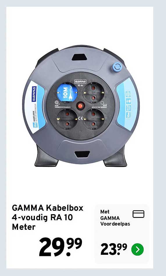 GAMMA Kabelbox 4-voudig RA 10 Meter