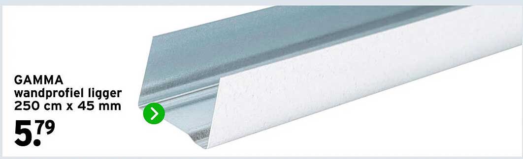 GAMMA wandprofiel ligger 250 cm x 45 mm