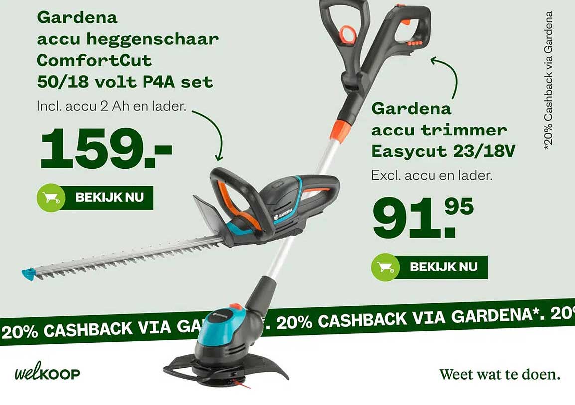 Gardena accu heggenschaar ComfortCut 50/18 volt P4A set