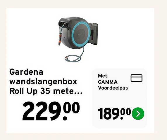 Gardena wandslangenbox Roll Up 35 mete...