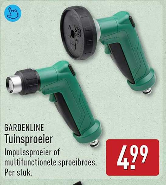 GARDENLINE Tuinsproeier Impulssproeier of multifunctionele sproeibroes. Per stuk.