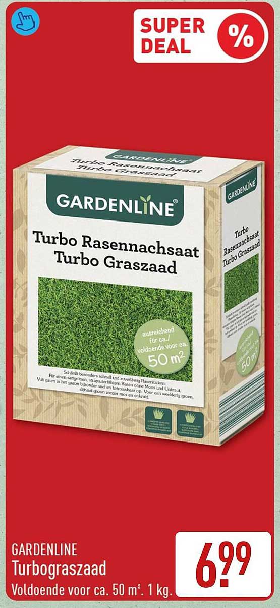 GARDENLINE Turbograszaad Voldoende voor ca. 50 m². 1 kg.