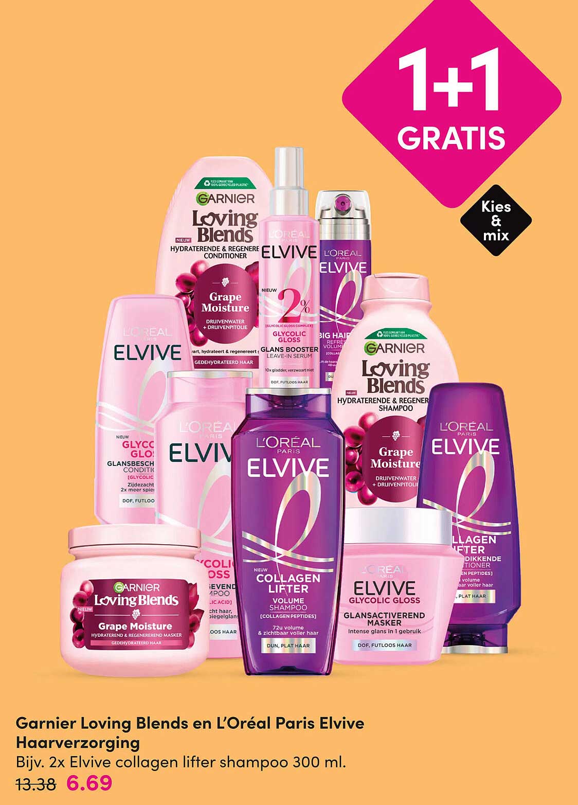Garnier Loving Blends en L’Oréal Paris Elvive Haarverzorging 1+1 GRATIS