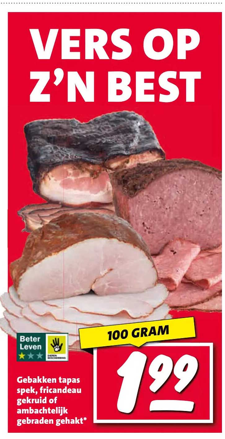 Gebakken tapas spek, fricandeau gekruid of ambachtelijk gebraden gehakt