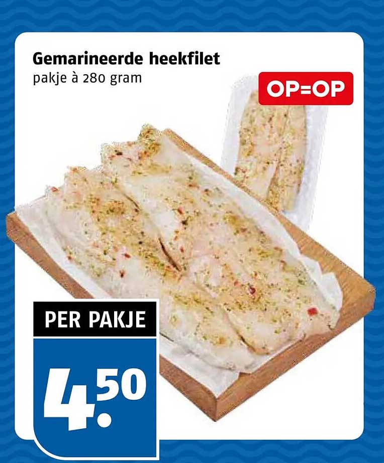 Gemarineerde heekfilet pakje à 280 gram OP=OP
