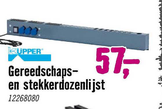 Gereedschaps- en stekkerdozenlijst