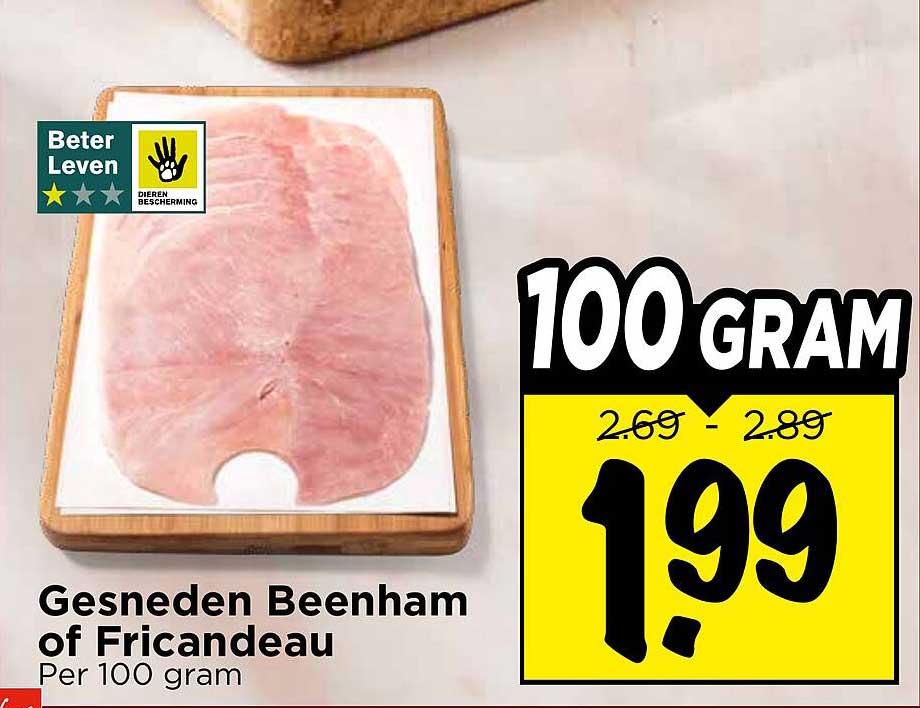 Gesneden Beenham of Fricandeau Per 100 gram