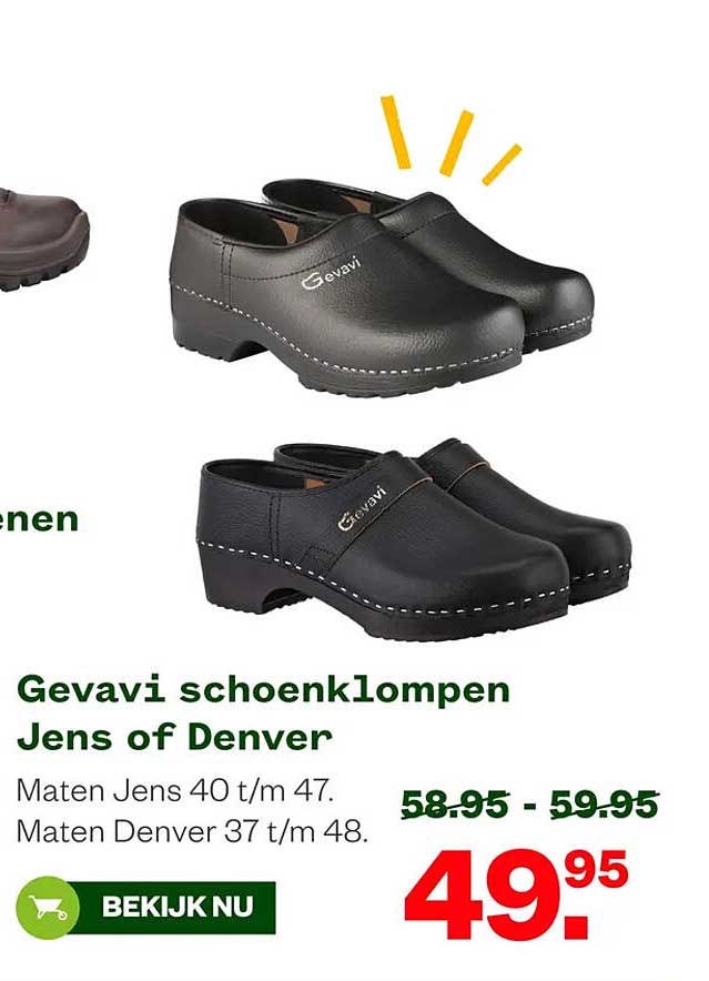 Gevavi schoenkklompen Jens of Denver