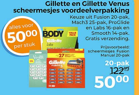 Gillette en Gillette Venus scheermesjes voordeelverpakking