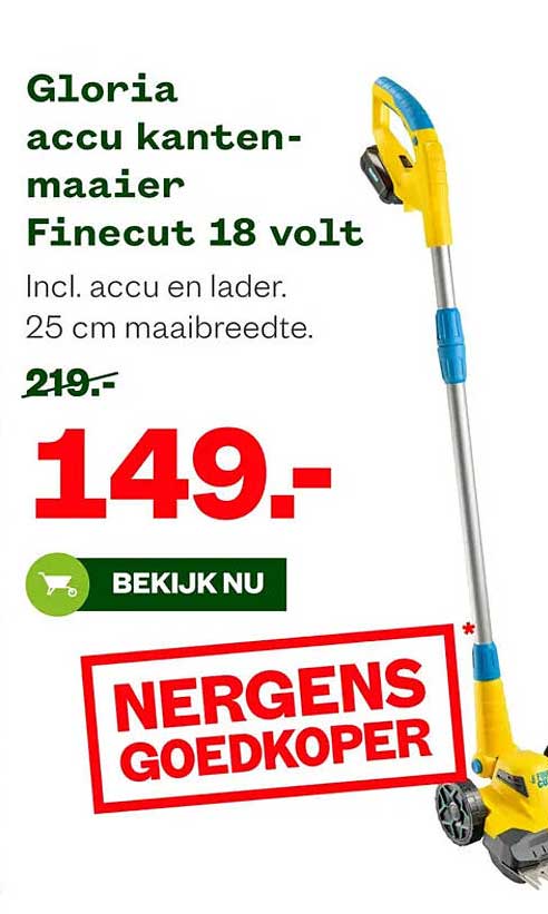 Gloria accu kantenmaaier Finecut 18 volt